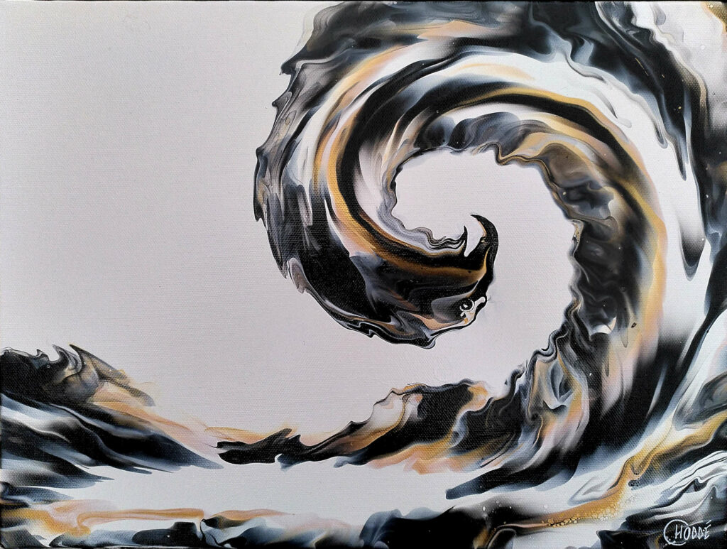 Vague aigle blanc, or selon l'esthétique épurée de l'art japandi