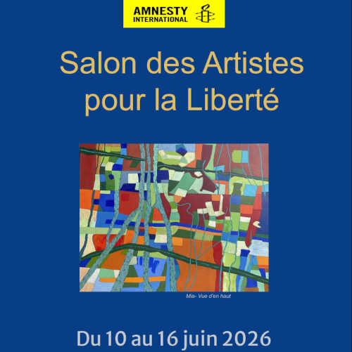 Affiche salon des artistes pour la Liberté Amnesty Internationale d'Angers